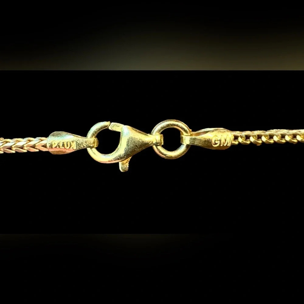 Natural Jade Carved Rooster & Gold Over Sterling Chain (20”) - Picture 9 of 11